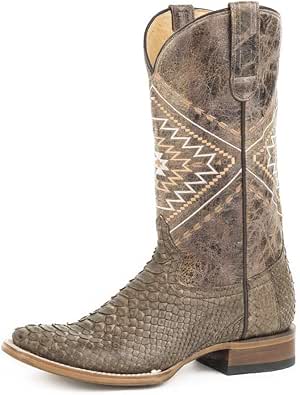 Amazon.com | ROPER Women's Eroica Python Skin Boot Snip Toe Brown 8 M ...