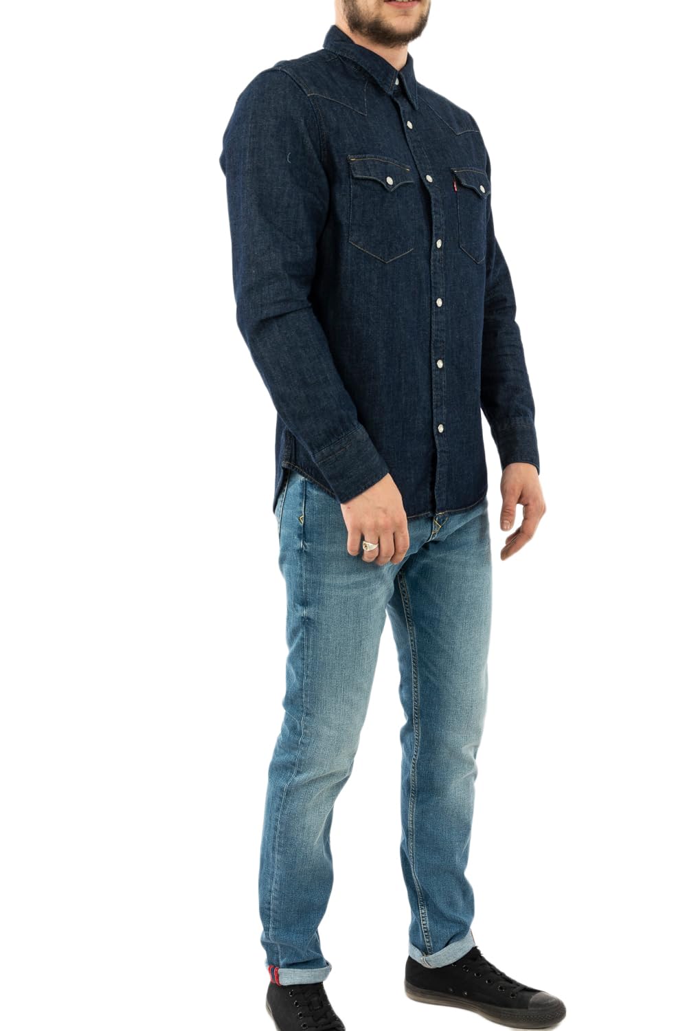 Levi's Mężczyźni Barstow Western Standard Shirt, Indigo Rinse, XXL