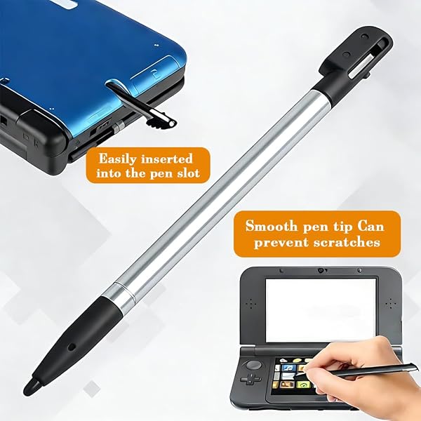 4 Pezzi Stilo Telescopico Per Schermi Touch Resistivi 3Ds Stift Stilo Di Ingresso In Metallo Per Navigatore, Mid, Ndslite, Console Di Gioco (Ca. 87.5 Mm, 4 Colori) - 3