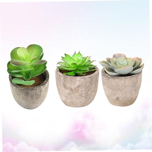 Miniatura 5 de STOBOK 3pcs Artificial Succulent Succulants Decor for Home Artificial Potted Succulent Plants Suculentas Pot Feaux Succulents Potted Bonsai Potted