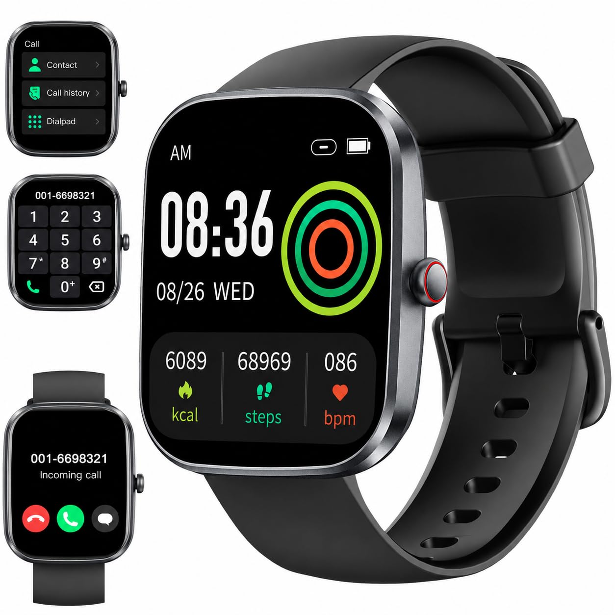 Smart Watch for Men, New 1.91" TFT-LCD Fitness Watch with IP68 Waterproof | Answer/Make Calls, 120+ Sports Modes, Heart Rate/Sleep Monitor/Pedometer, 30-Day Standby, 100+ Watch Faces, for iOS Android