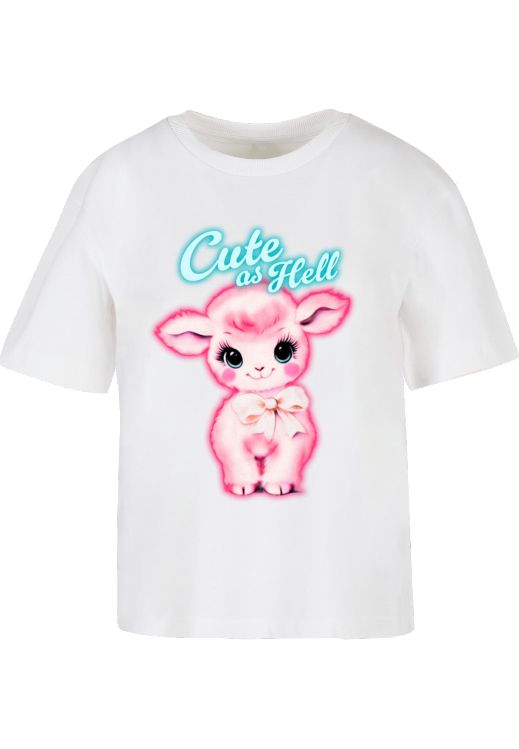 Miss Tee Women's Mst256-cute As Hell Tee T-Shirt, White, L Plus Tall