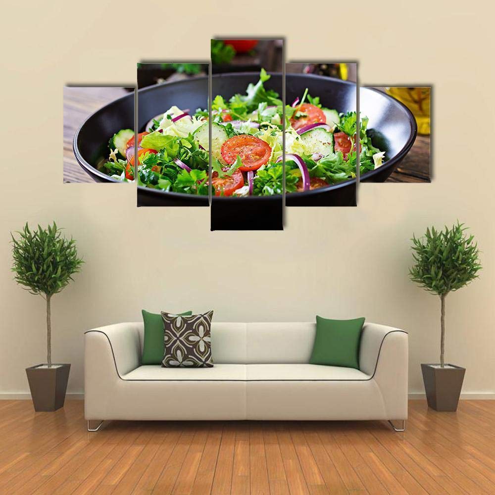 Immagine 5 Pannelli Incorniciata Decorazioni Cibo Vegetale Vegano Moderni Arredamento Soggiorno Ristorante - Moderni Soggiorno Intelaiati Pronti da Appendere