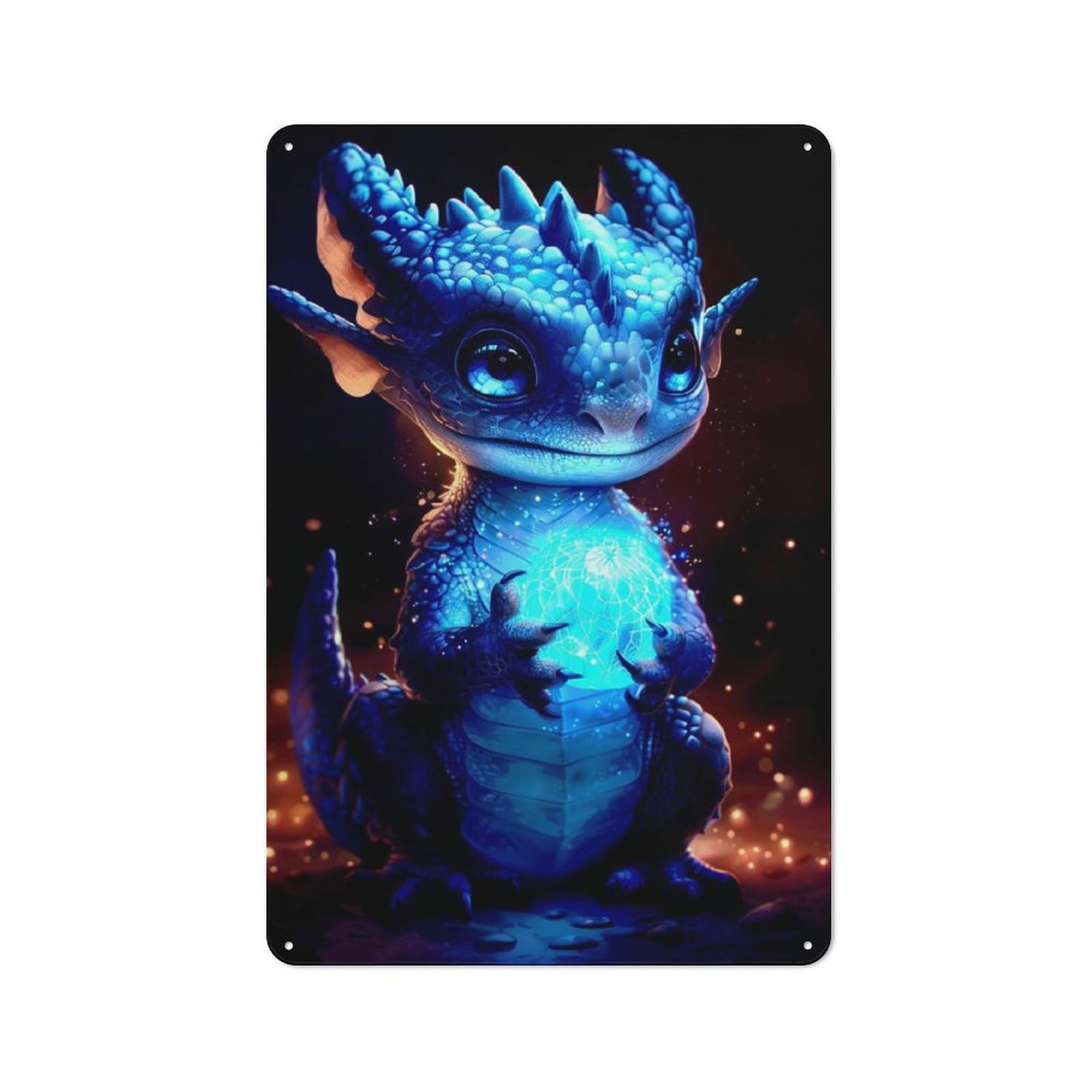Junmoney Baby Dragon For Hobby Room Or Studio, Retro Metal Sign 30X20cm, A Decorative Gift For A Newly Furnished Hobby Room And Studio
