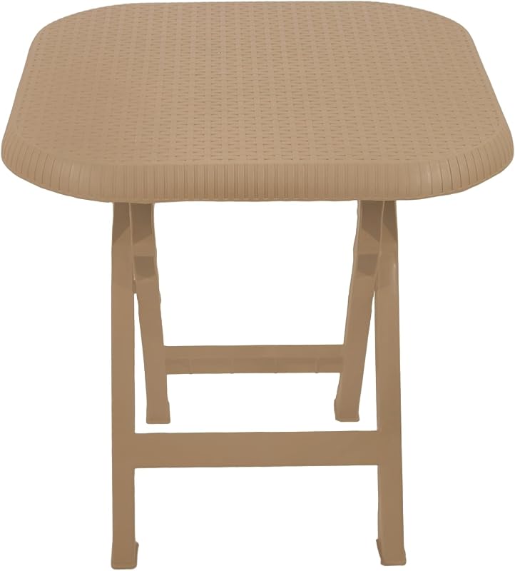 Rovyano Rivera Square Plastic Folding Table 65 Cm Brown