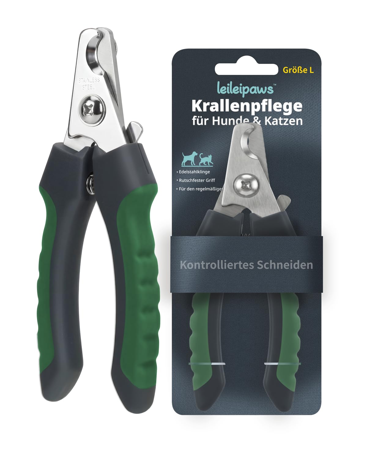 leileipaws krallenschneider für Hunde–krallenschere Hund nagelschere Hund hundenagelknipser krallenzange Hund krallenschere für große Hunde Krallen schneiden Hund sichere krallenpflege L&M (L)