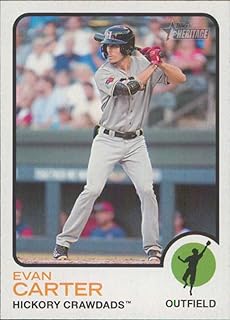 2022 Topps Heritage Minor League #71 Evan Carter Hickory Crawdads Baseball Card