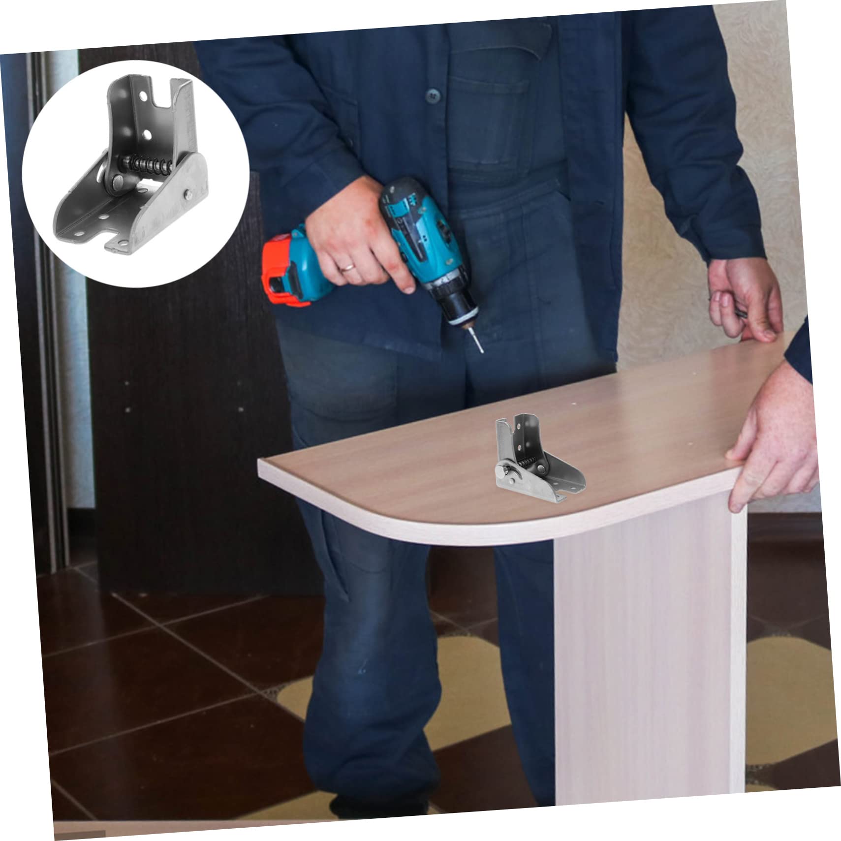 WHAMVOX Self-Locking Door Hinge Table Hinge Spring for Furniture High Strength Iron Easy to Install