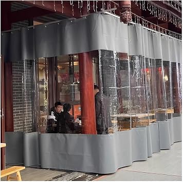 Zfmnoyev Heavy-Duty Waterproof Car Wash Partition Curtain, Outdoor Vinyl Curtain for Patio, Covers & Clear Panel Curtain, for Car Wash Shops Factories WarehousesGray