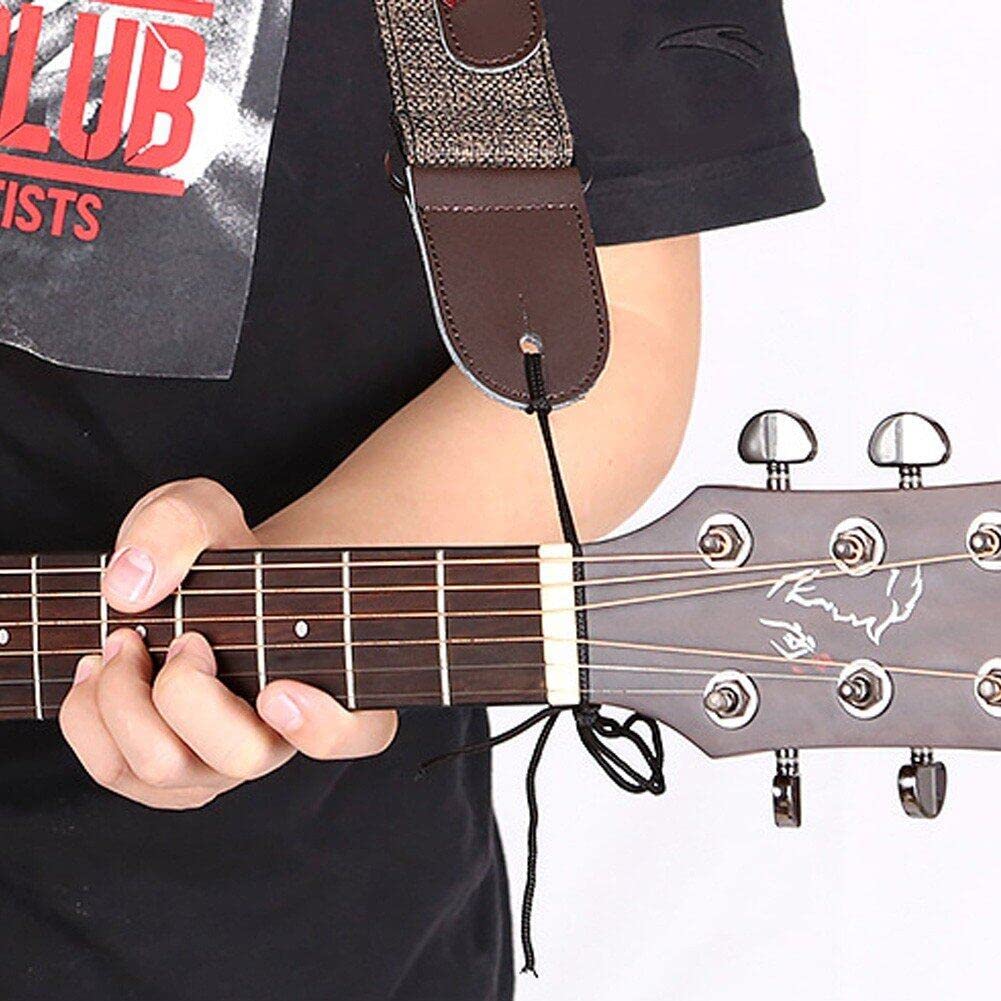 Baumwollverstellbare E -gitarrengurt Gitarrenhalter Länge Pu Leder End Akustikgitarrenbass -gurtzubehör