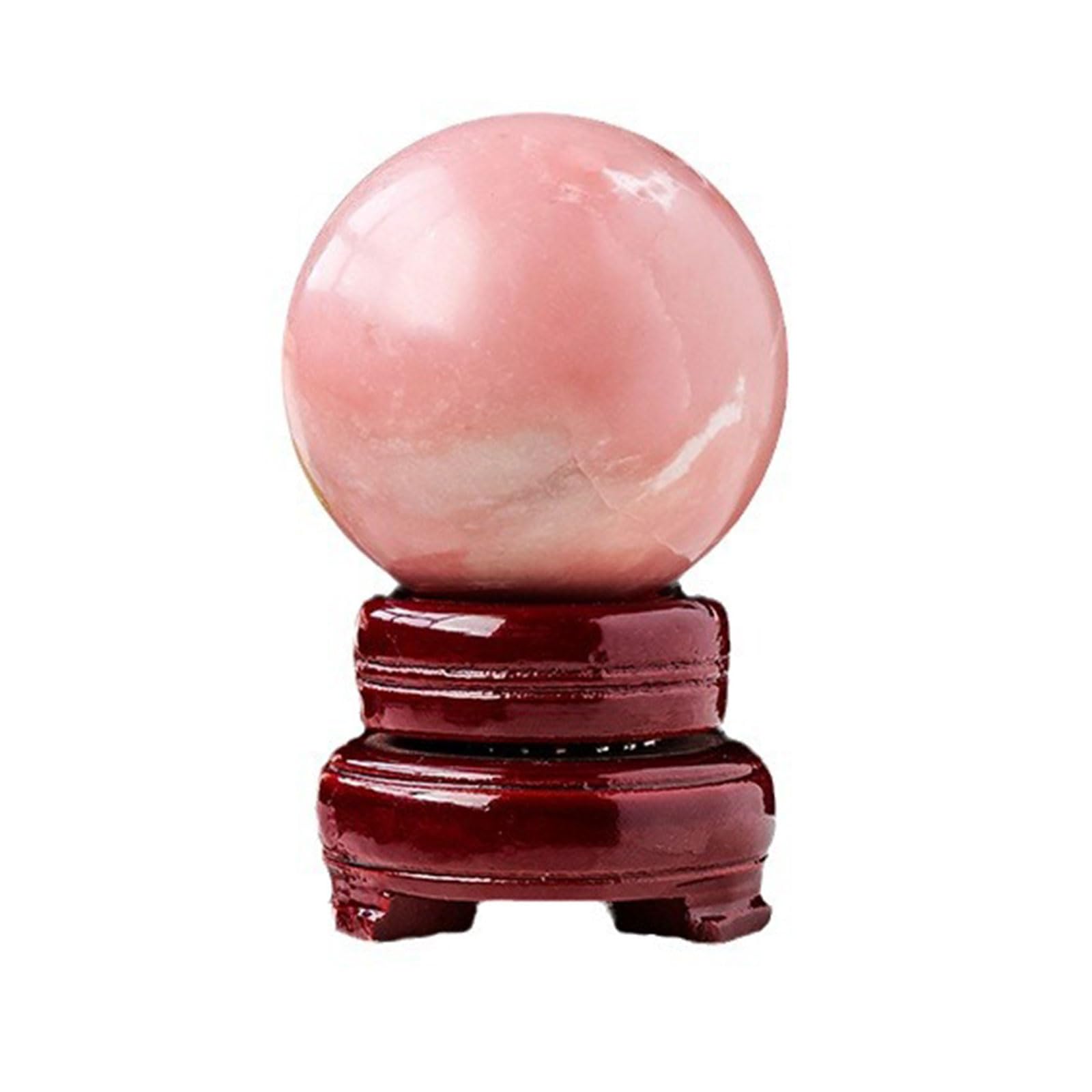 CNTUSRXT Crystal Ball with Stand Rose Quartz Crystals Gemstone Sphere Figurine for Fengshui Divination Home Decoration,45~50mm Gemstone Stone