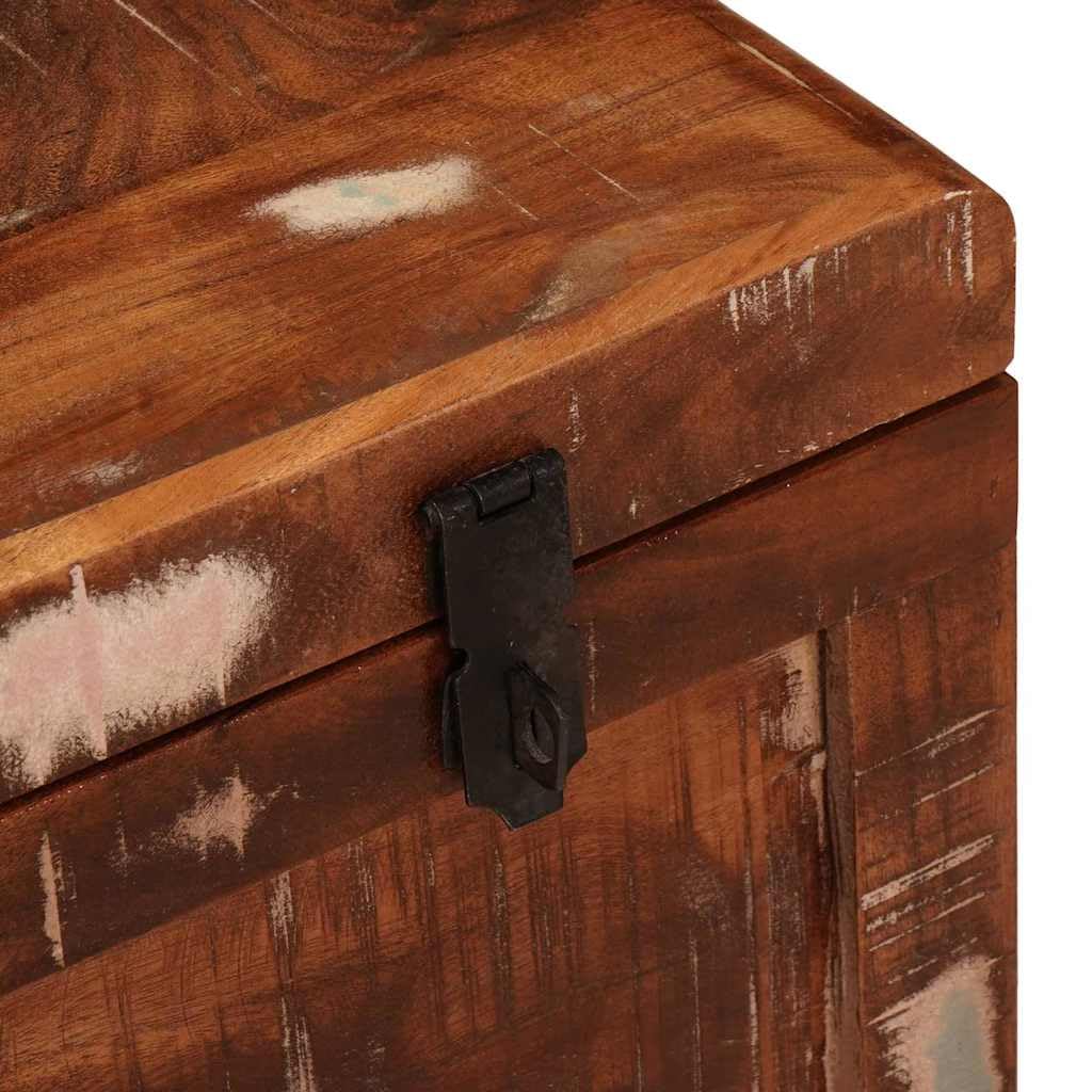 Scatola portaoggetti con porta, in legno massiccio di mango | Design rustico, manici in ferro, ampio spazio, per interni, montaggio richiesto