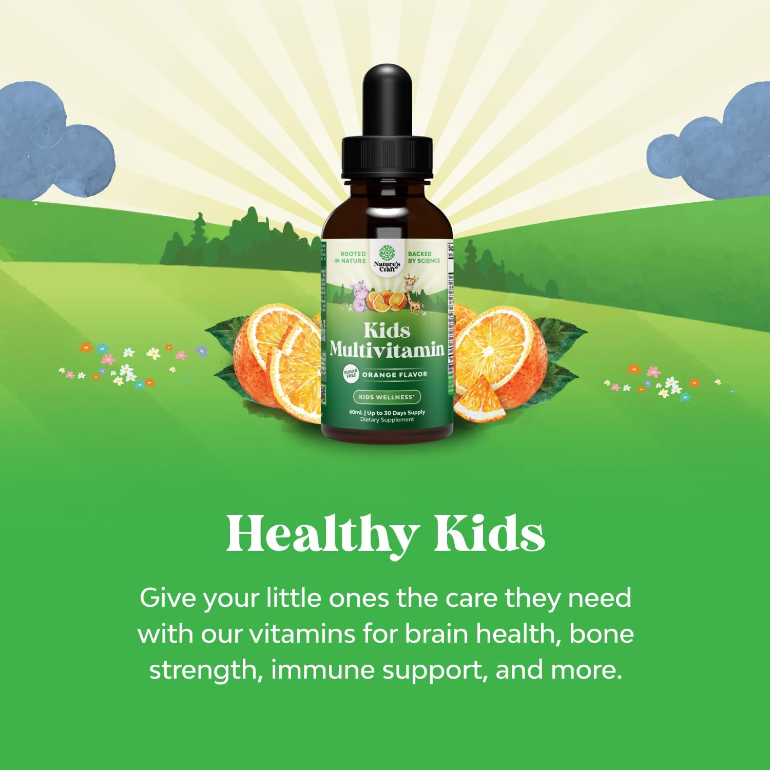 Natures Craft Liquid Multivitamin for Kids Immunity Support - Yummy Toddler Supplement with a C D3 E B6 and Vitamins of All Ages High Absorption 2Fl Oz (Pack of 1) — Amazon image 3