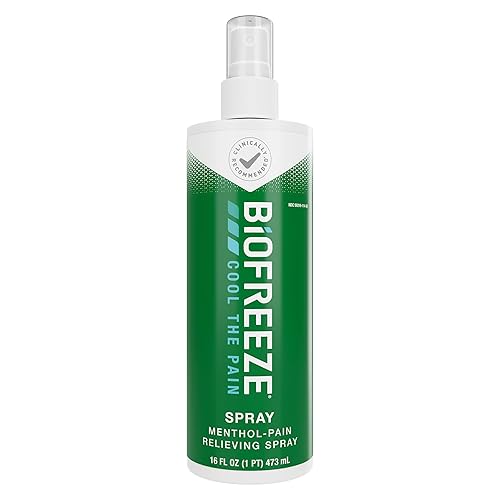 Biofreeze Spray para aliviar el dolor para artritis botella de 16 onzas con bomba alivio del dolor de enfriamiento rápido para dolor muscular