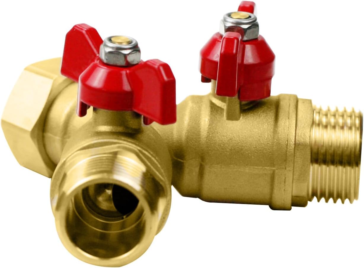 Hose Splitter Full Flow,CUMIZON Brass 2-Way Garden Hose Spliter, Heavy Duty Outdoor Faucet Splitter Hose Connector, All Metal Hose Y Splitter with Big Shut off for Sprinklers and Irrigation Systems