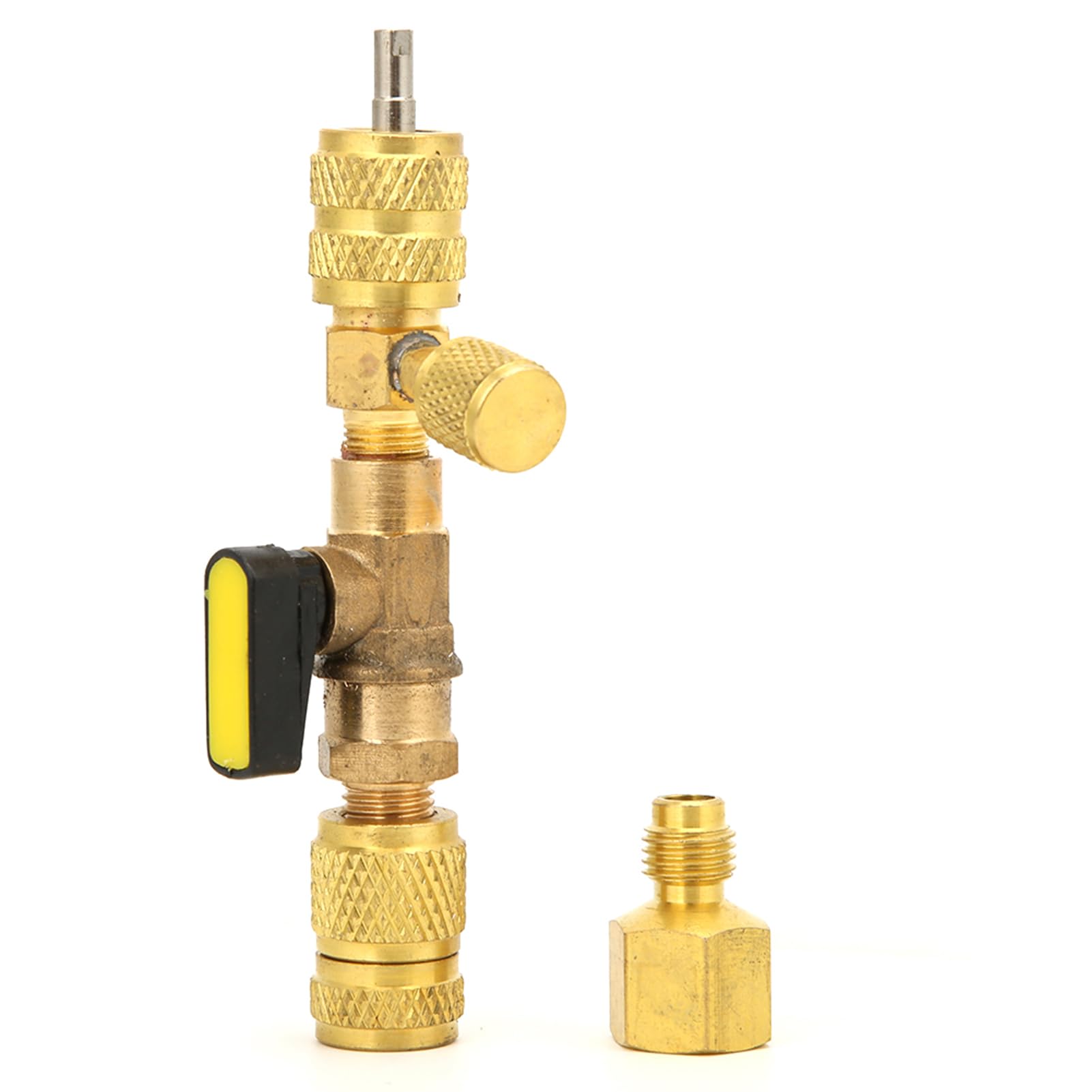 Klanata AC Valve Core Remover Brass Quick Disassembly Tool for R12 R22 R410A Cooling System SAE 1/4in