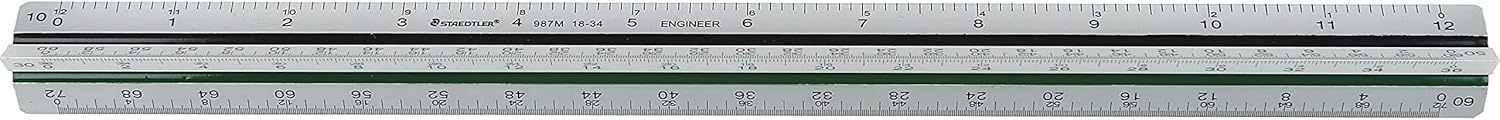 STD987M1834BK - Staedtler Prof-Quality Engineers Triangular Scale : Office Products