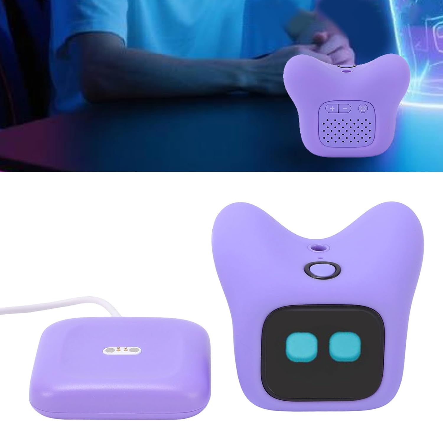 Luocute Interactive AI Robot Pet, Emotional Companion with Voice Recognition and Magnetic Charging, Educational Toy for Kids Ages 4+, Learning Partner with Dual Modes (Purple)