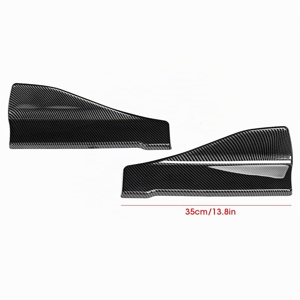 Minigonne laterali in carbonio per auto, Minigonna laterale per auto da 35 cm/Paraurti posteriore Splitter per labbra Grembiuli alettati Fibra di carbonio compatibile con automobili universali