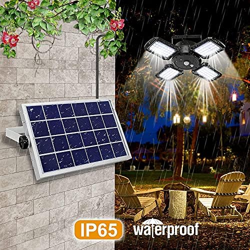 Supkoolis Solar Pendant Light with Remote ControlSolar Powered Shed Light with 128LED 1000LM Solar Security Motion Sensor Lights for Outdoor Indoor Home Yard Barn Gazebo Patio Porch IP65 Waterproof