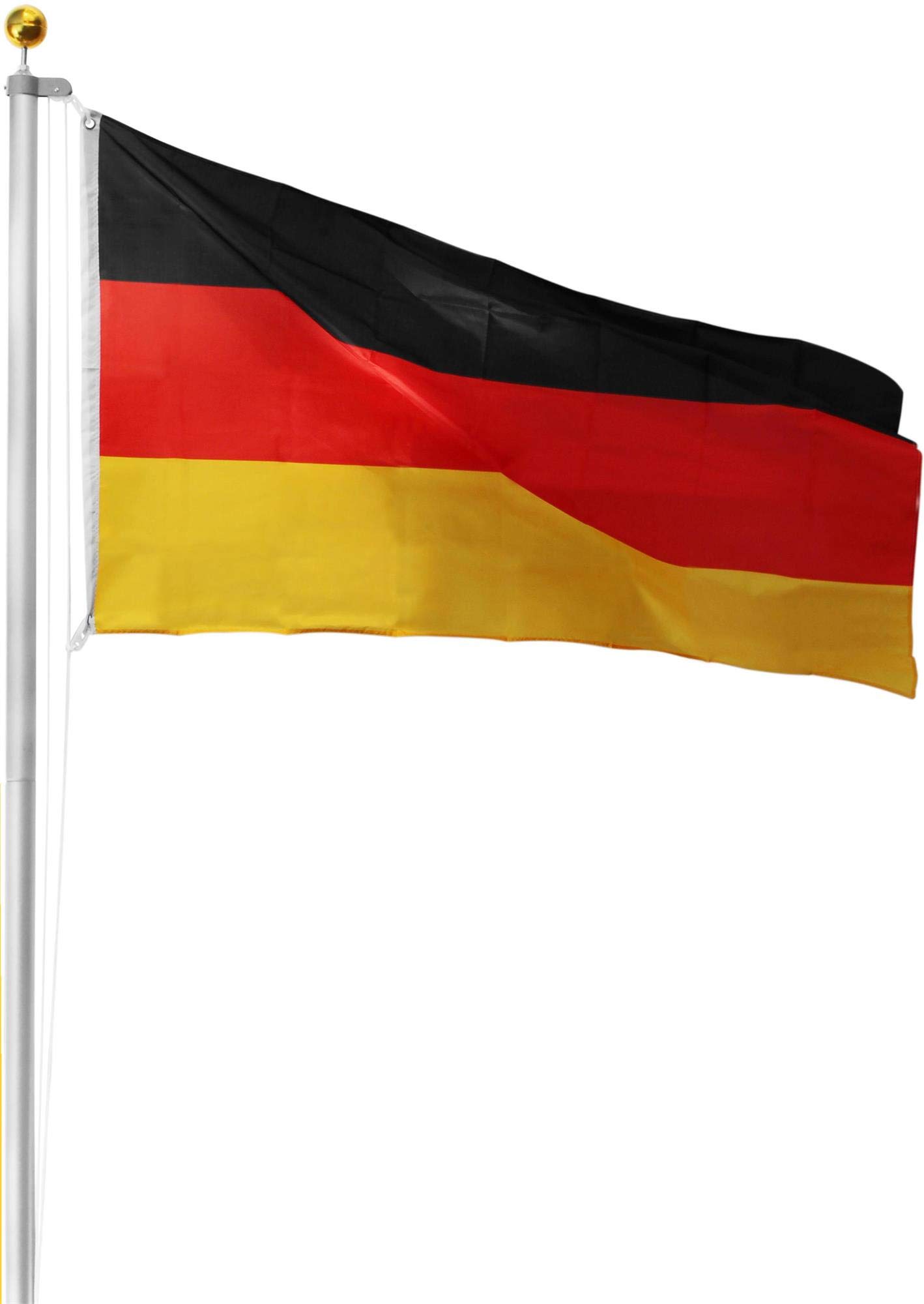 normani Aluminium Fahnenmast 6,20-6,80-7,50-8,00 oder 9,00 m Höhe inkl. Deutschlandfahne