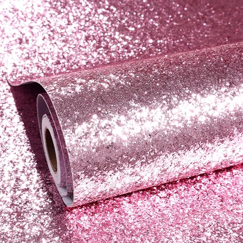 ReWallpaper Papel tapiz autoadhesivo rosa brillante, 60 cm x 5 m, papel de contacto para muebles, armarios de manualidades, parte trasera adhesiva, plástico extraíble, para habitación de niñas, sala