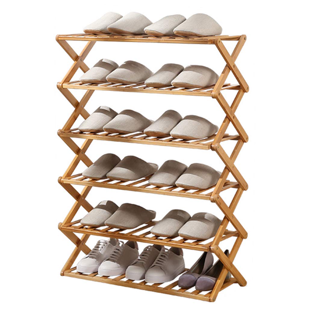 Étagère à chaussures pliable en bambou meuble de rangement naturel pour entrée et maison