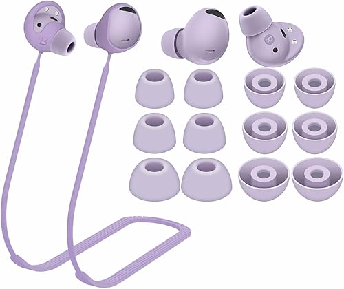 Kit de puntas de oreja para Galaxy Buds 2 Pro SM-R510, cordón de silicona suave antipérdida, correa de repuesto para el cuello, accesorios de piel