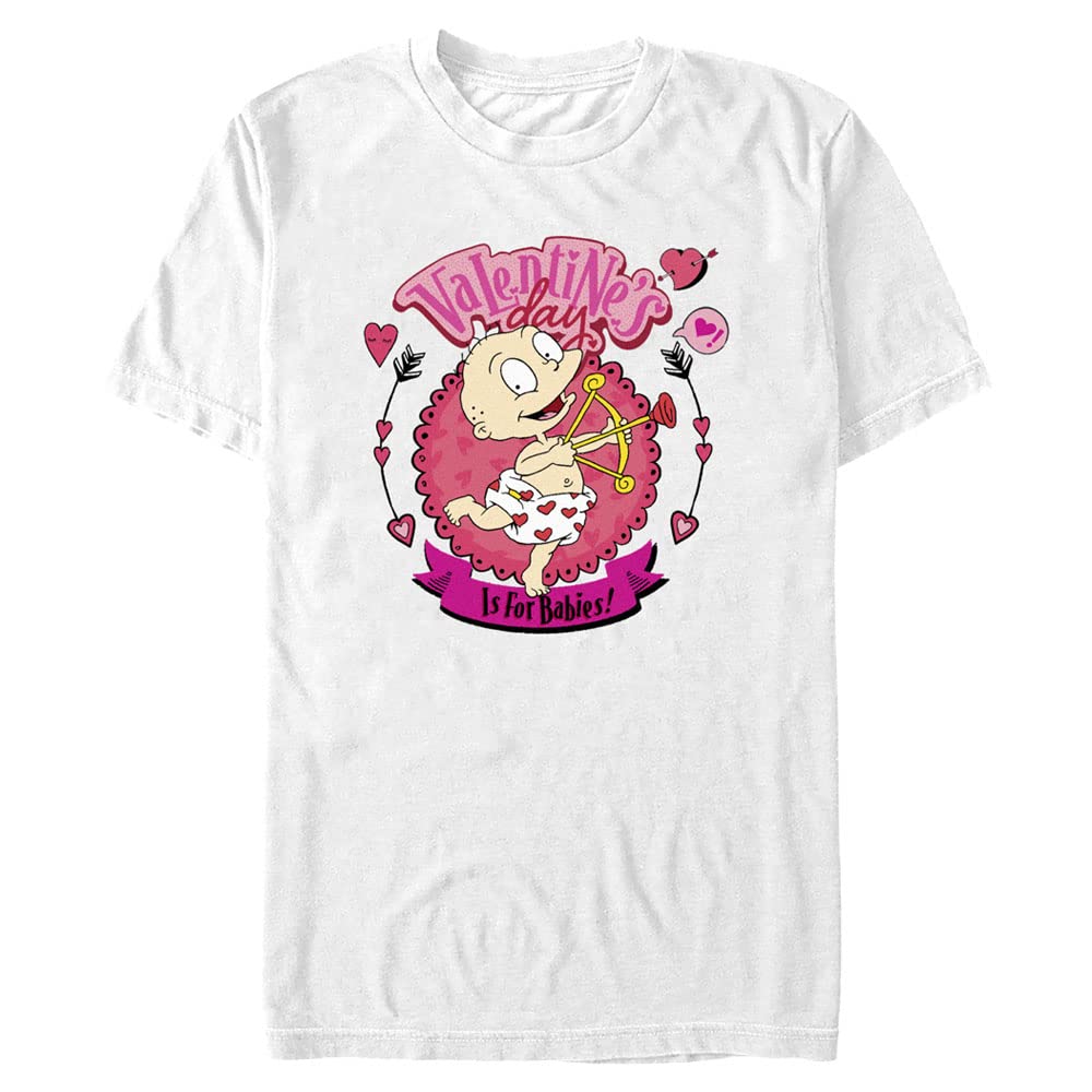 NickelodeonBig & Tall Rugrats Baby Valentine Men's Tops Short Sleeve Tee Shirt, White, 4XL