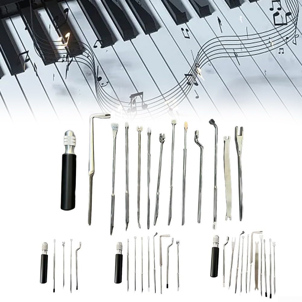 Professional 591213 Kit d'outils d'accordage avec clé d'accordage pour l'entretien des instruments à cordes (12 pièces)