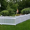 3ft H x 6ft W (1 Panel + 1 Post) No Dig Zippity Newport Fence Kit, White Vinyl Picket Fence, Easy Install Outdoor Fence for Backyard or Patio, DIY Decorative Fencing, ZP19002
