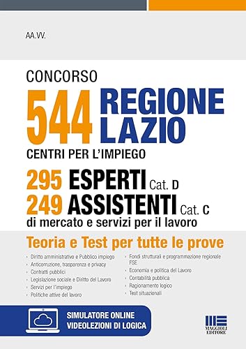 Concorso 544 Regione Lazio Centri per l'impiego 295 esperti Cat. D 249 assistenti Cat. C di mercato e servizi per il lavoro