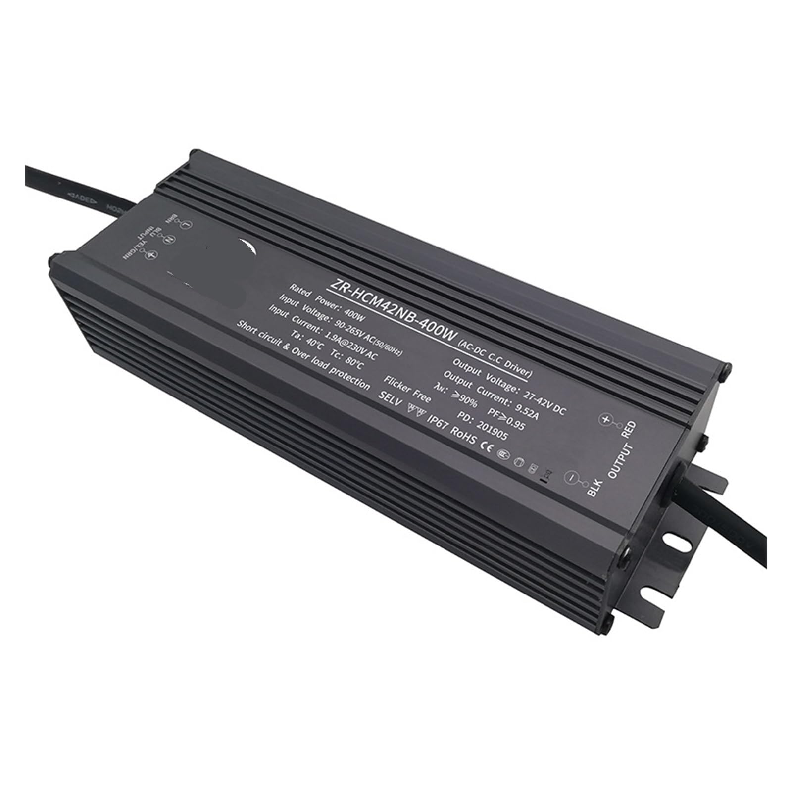 Alimentation LED 400W à courant constant étanche pour projecteur haute baie