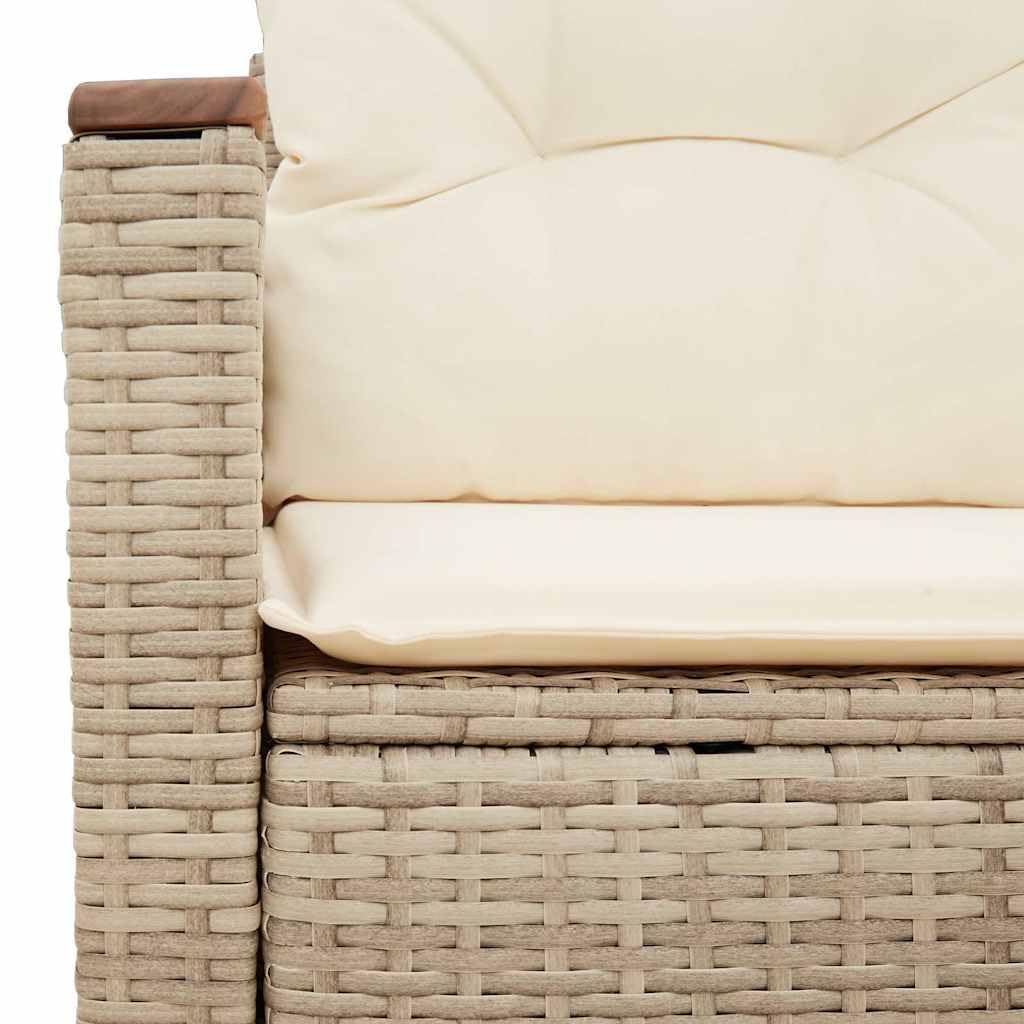vidaXL Canapé de Jardin avec Coussins 2 Places, Siège avec Housse, Meuble de Terrasse Patio Balcon Extérieur, Beige Résine Tressée