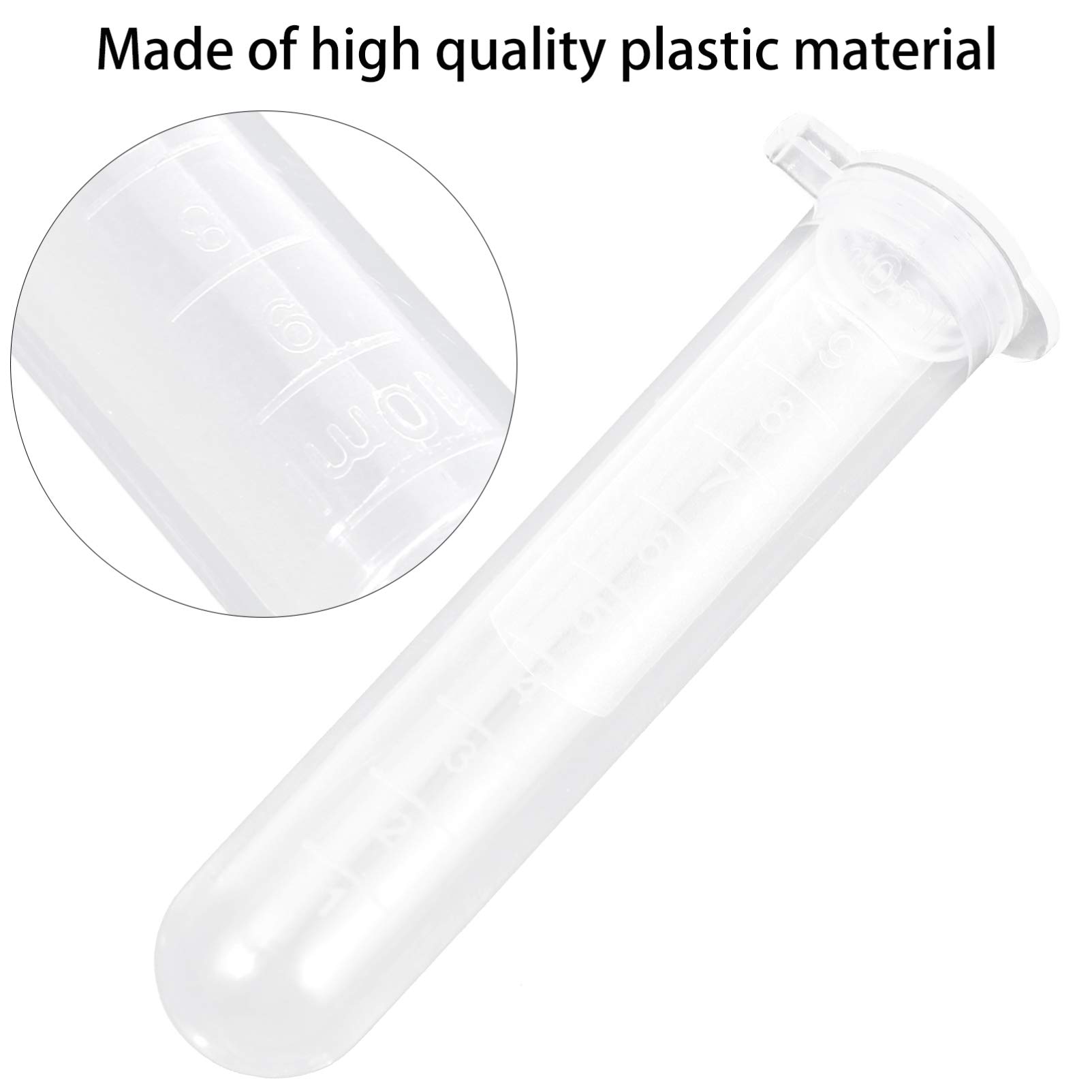 POPETPOP 200 Piezas Tubo Centrífugo Recipientes Con Tapas Tubo De 10ml Tubos De Ensayo Con Tapones De Rosca Vidrio Redondo Tubos De Centrífuga Altos Tubo De Halcón Escala El Plastico