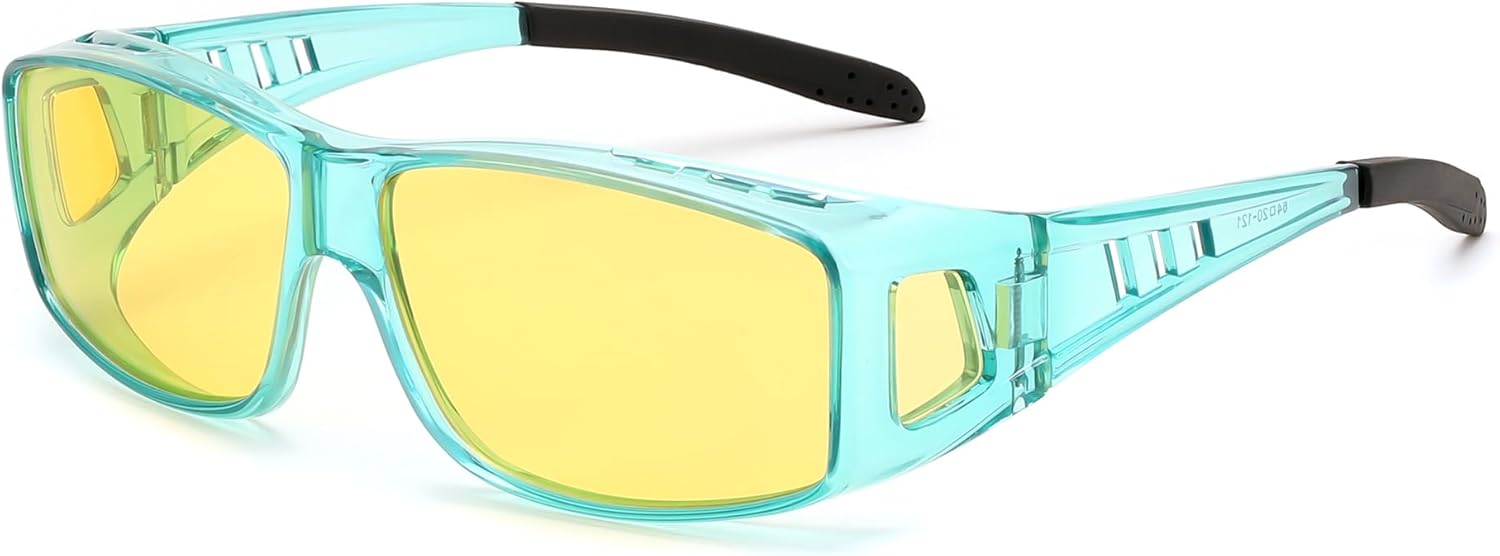 FEISEDY Night Driving Sunglasses Polarized Fit Over Sunglasses for Men, Yellow Lenses, Anti Glare Glasses B0225 - Image 7