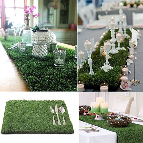 ECO MATRIX Artificial Grass Table Runners Fake Grass Tabletop Synthetic
