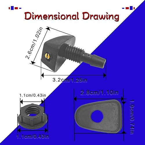 Miniatura 2 de 2 boquillas universales para limpiaparabrisas montadas en el brazo, boquillas de chorros para limpiaparabrisas de automóvil, para la mayoría de los