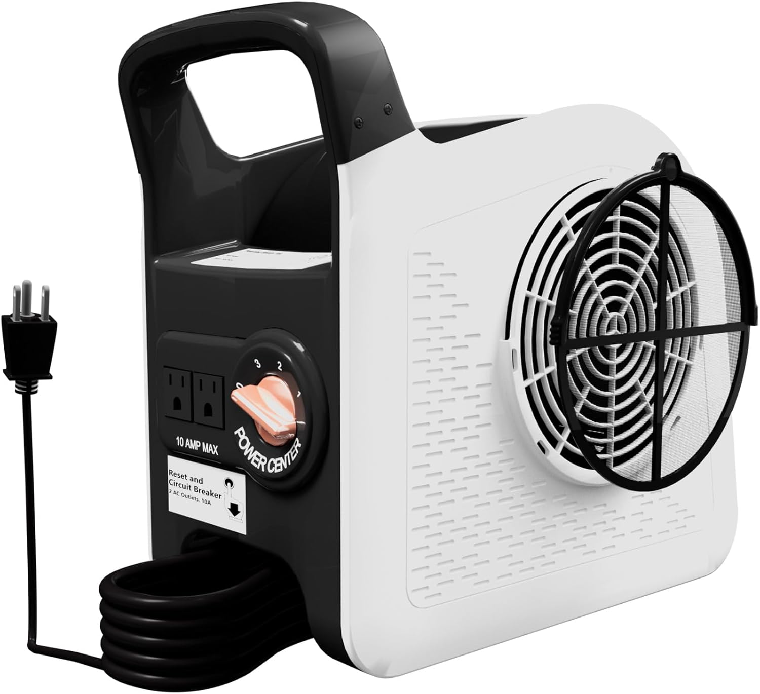 355CFM Blower Fan with Detachable Filter,High Velocity Air Mover Floor Fan,185° Airflow Dual AC Outlets Industrial Utility Fan for Shop,Garage,Gym,Indoor/Outdoor-White