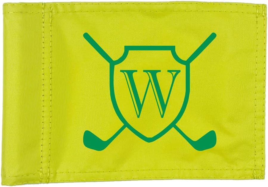 POP'S Golf Flags - Custom Letter Crest Putting Green Flag - 6" x 9" - Personalized/Nylon Putt Pin Golf Flag