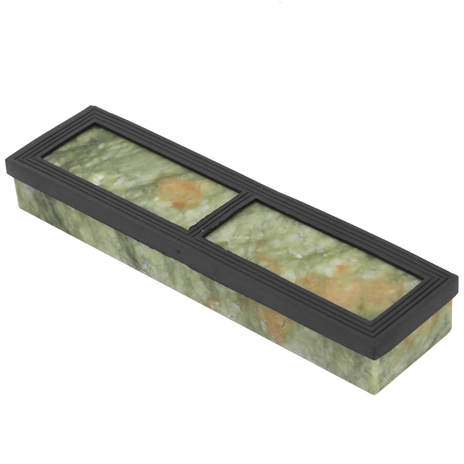 Fdit Pierre à Aiguiser, 10000 Aiguiseur de Couteaux en Béryl Naturel avec Base en Silicone, Vert, pour Couteau ou Ciseaux Affûtage Fin et Polissage