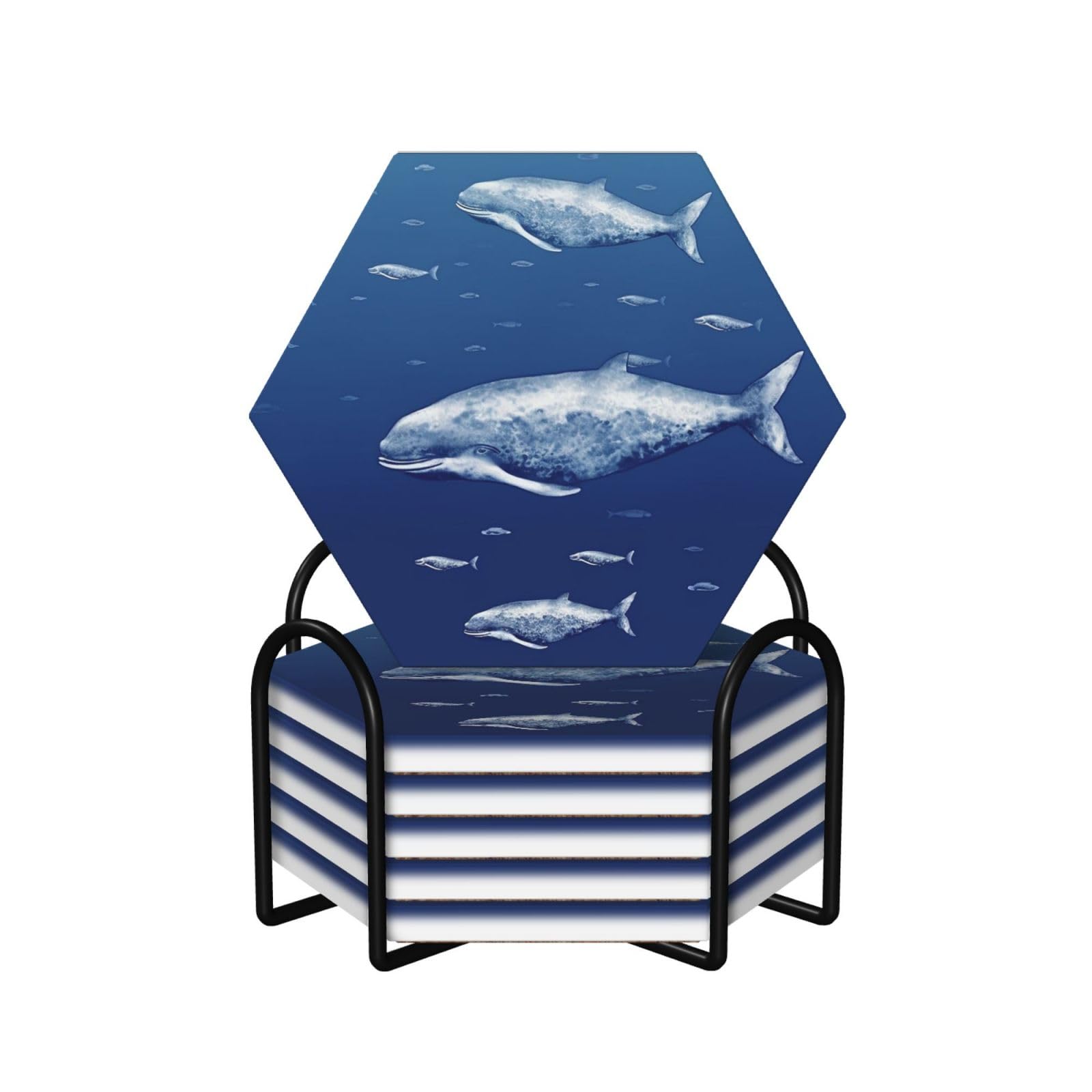 Dessous de verre baleine bleue pour apéritifs et moments café