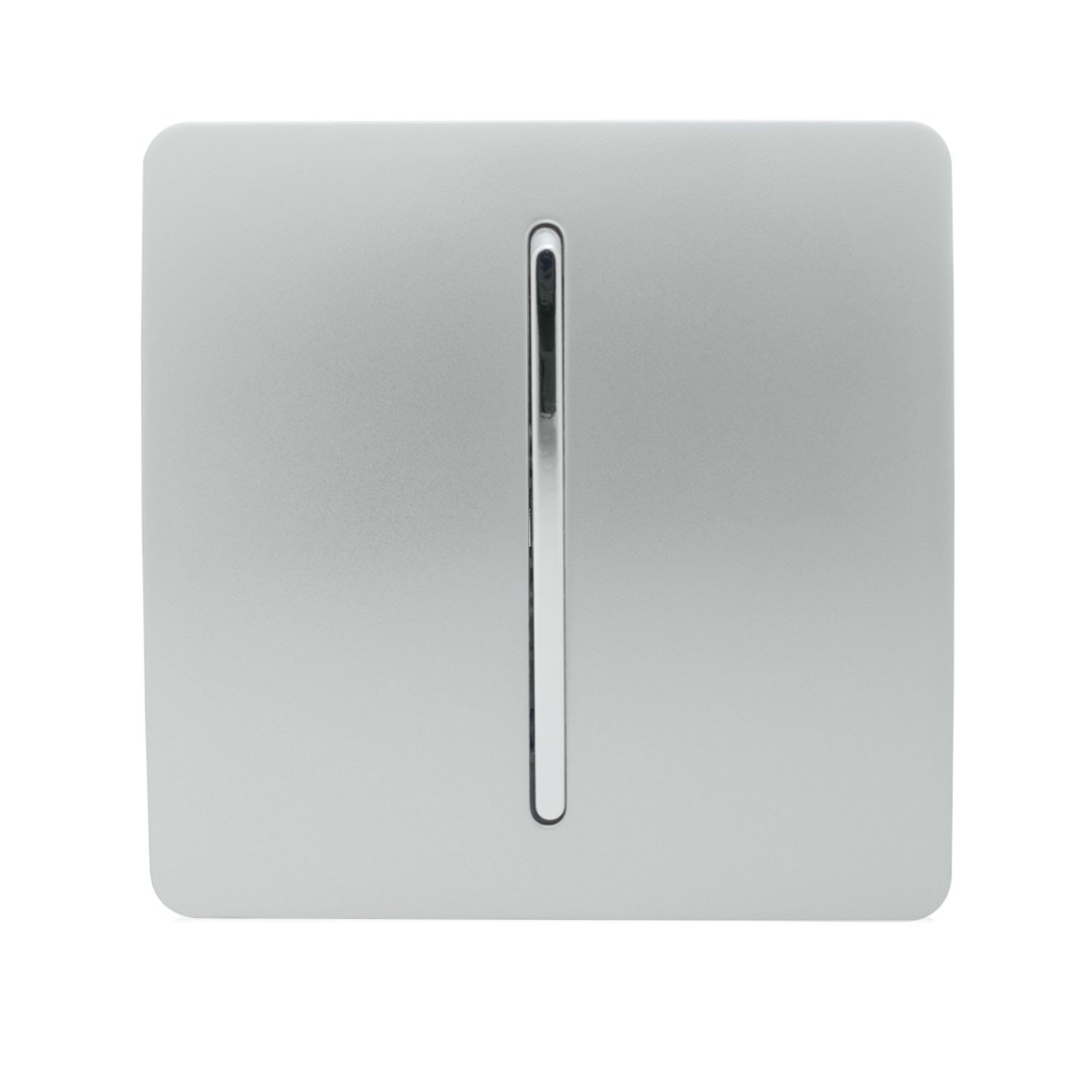 Trendi Switch Artistic Modern Glossy 1 Gang 3 Way Intermediate 10 Amp Rocker Light Switch Silver