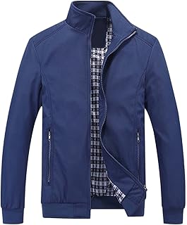 Mymyguoe Rain Jacket Men's Waterproof Outdoor Jacket Lightweight Leisure Jacket Bomber Jacket Transition Jacket with Stand-Up Collar Softshell Jacket Functional Jacket Transition Jacket with Stand-Up