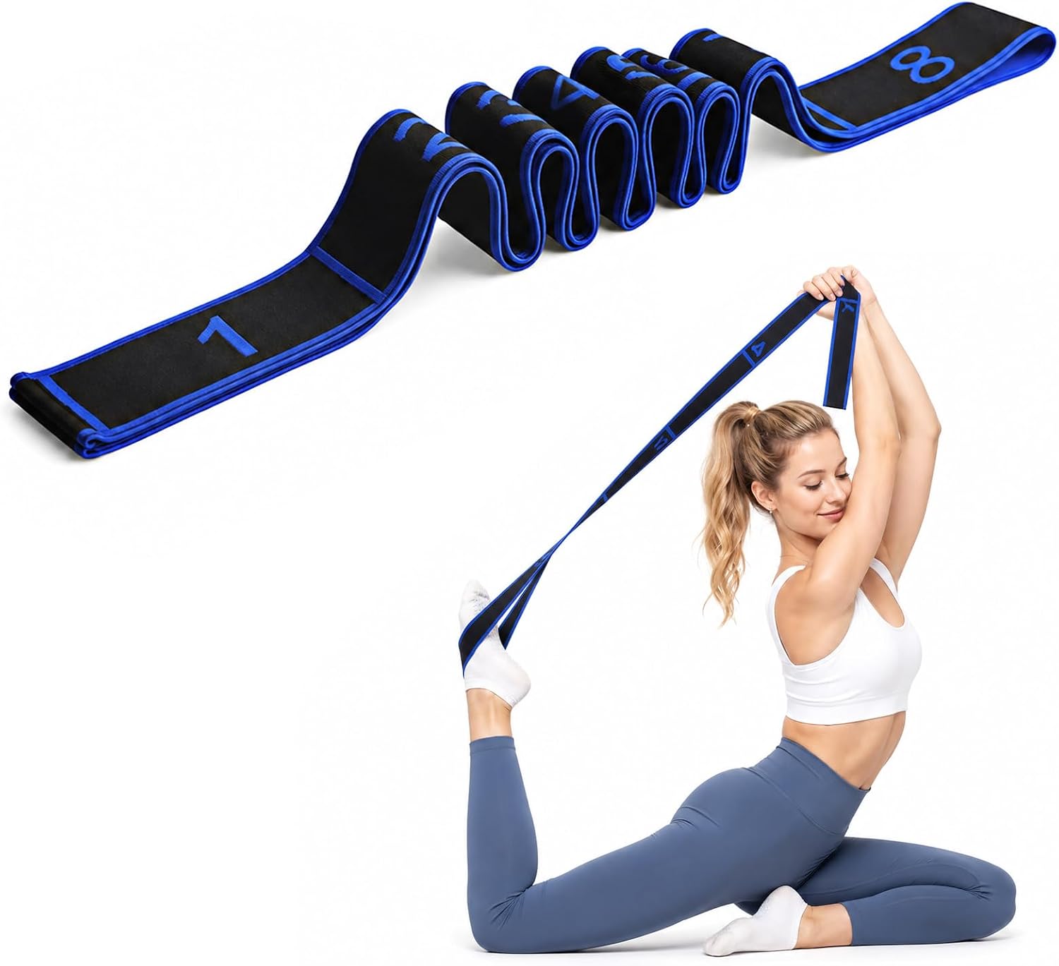 Resistance Band for Exercise, Physical Therapy, Rehab&Flexibility, Stretch Band for Yoga/Pilates/Dance/Gymnastics, Number Loop Elastic Strap for Body Shaping Home Gym