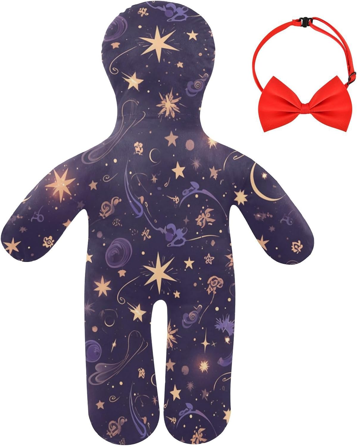 Hypoallergenic Human Pillow Realistic Shape Hug Pillows Anxiety Relief for Kids Cute Cartoon Stars Purple