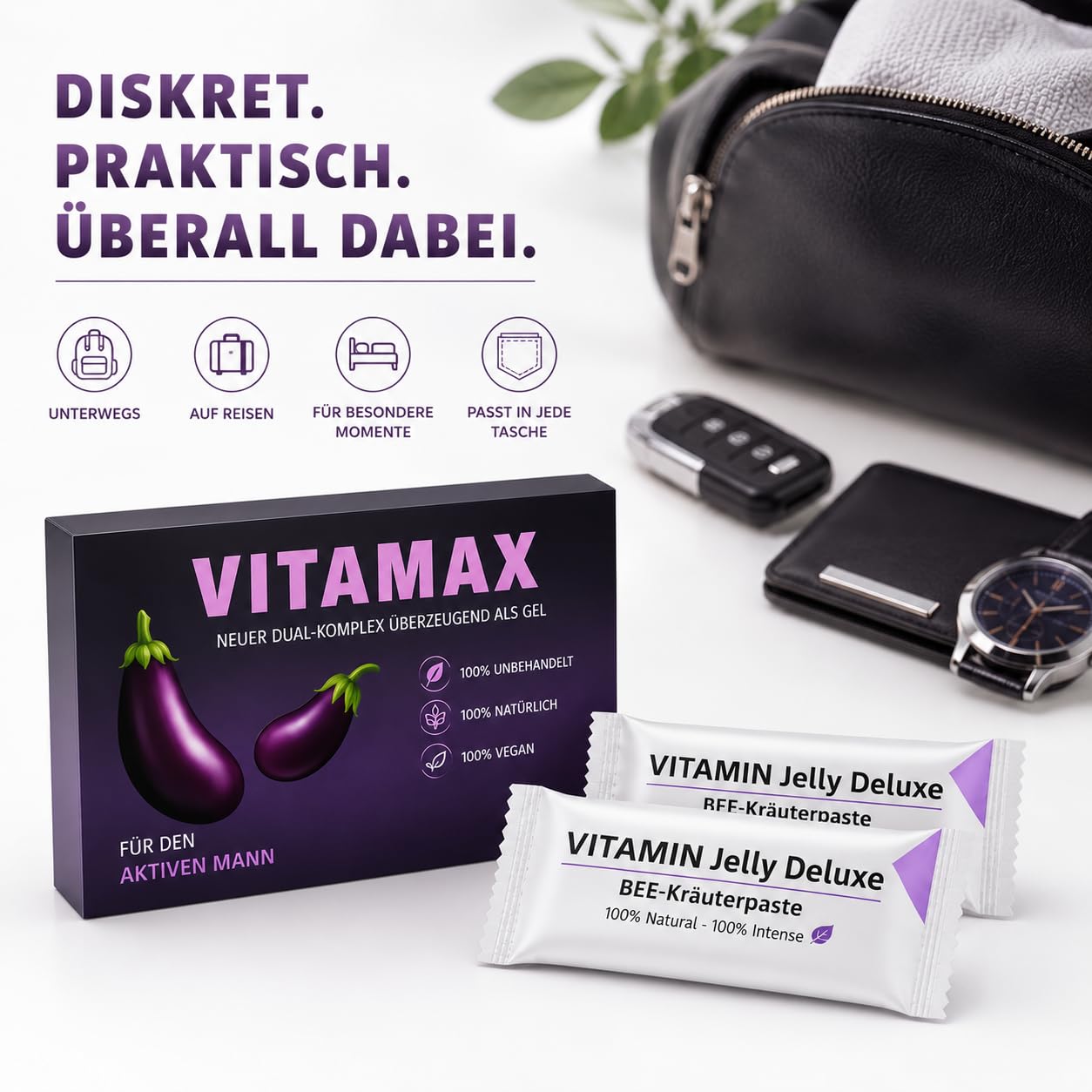 VITAMAX für Männer - Premium Kräuterkomplex | Hochwertige Premium Rezeptur | Für aktive Männer | Praktische Portionsbeutel | Made in Germany | Qualitätsgeprüft