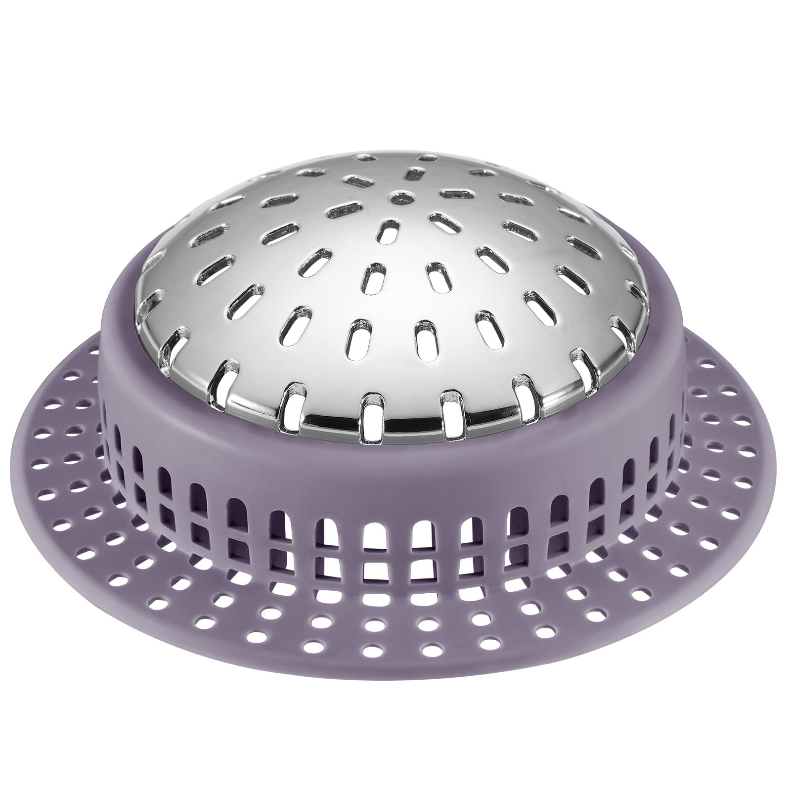 Aluvor Bathtub Drain Hair Catcher Shower Drain Cover Sink Drain Protector | Bathroom Sink & Bathtub Drain Strainer for Pop-Up & Regular Drains, purple