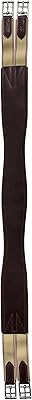 Horse Fare Products Leather Contour Overlay Girth- Made in The USA (44 in-Length, Fancy Stitch)