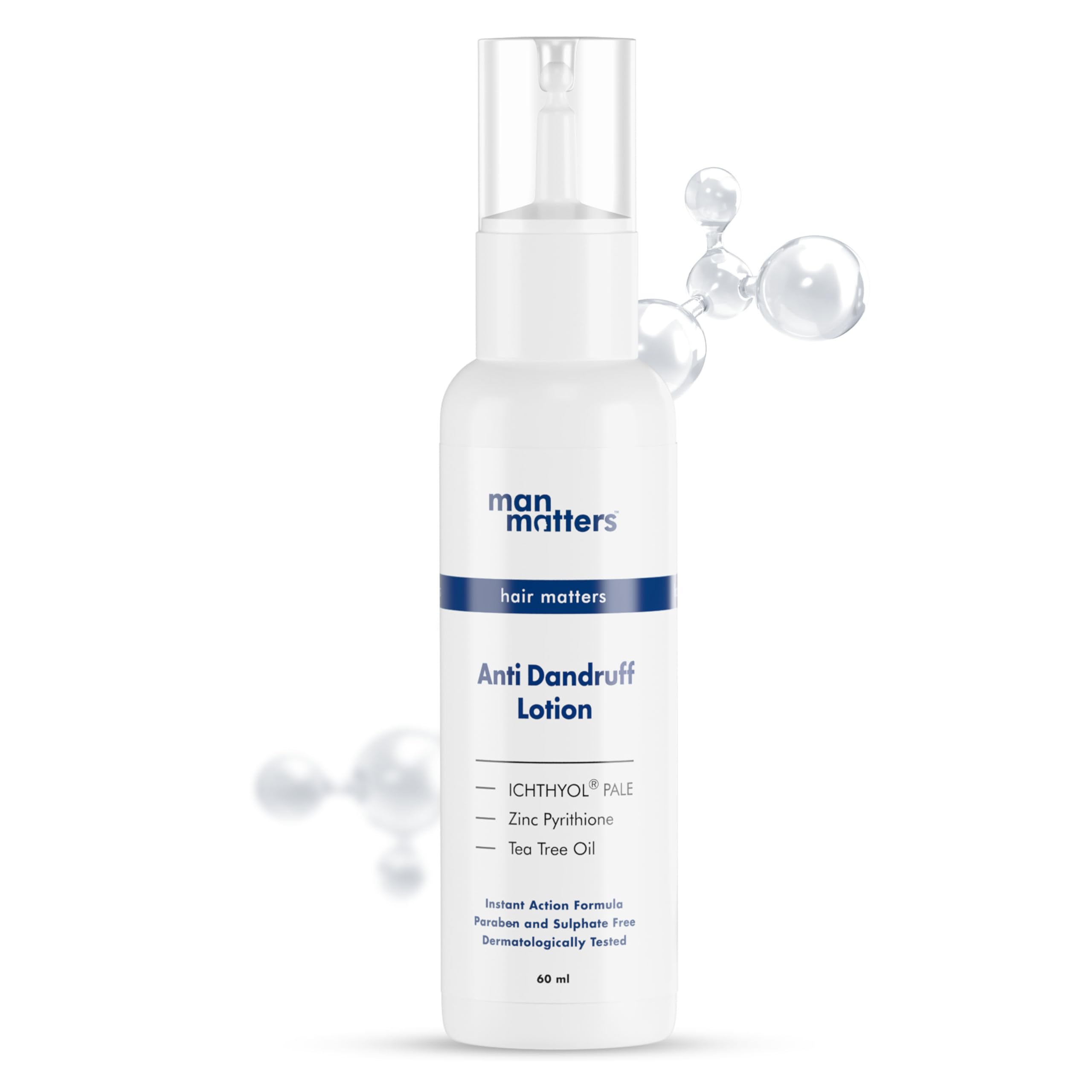 Man Matters Dandruff Removal Lotion + Free Anti Dandruff Shampoo Sampler 20ml | Instant Relief & Cooling with Menthol and Tea Tree Oil | Co-created with Dermatologists | 60 ml